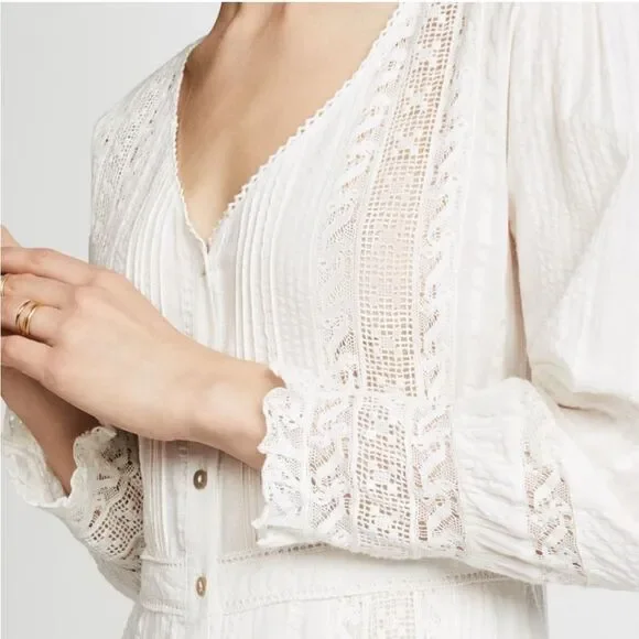 LoveShackFancy Desert Victorian lace Maxi Dress size 0 - Picture 12 of 15